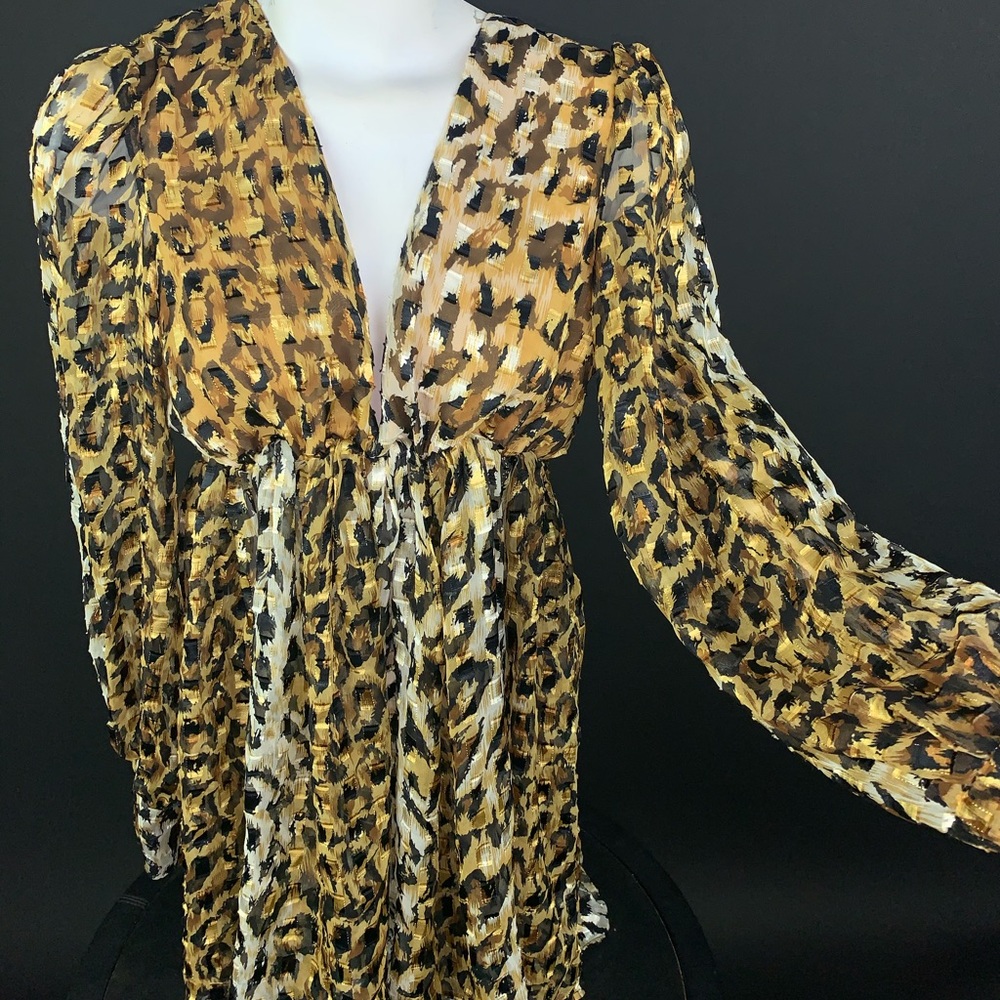 Animal Print Transparent  Flowy Dress